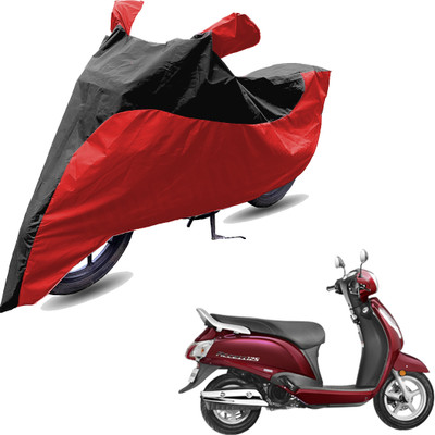 RiderShine Two Wheeler Cover for Suzuki(New Access 125, Red, Black)