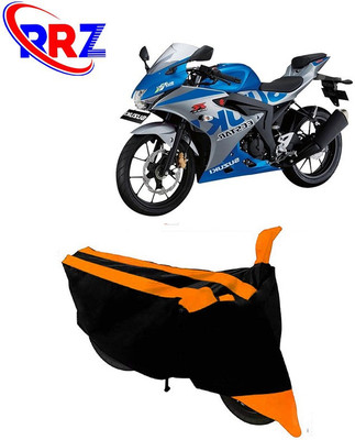 RRZ Waterproof Two Wheeler Cover for Suzuki(GSX R150, Black, Orange)