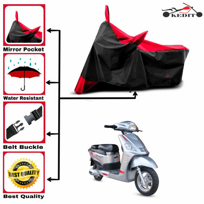 AASHTIK MART Two Wheeler Cover for Hero(Electric NYX e5 BS6, Red, Black)