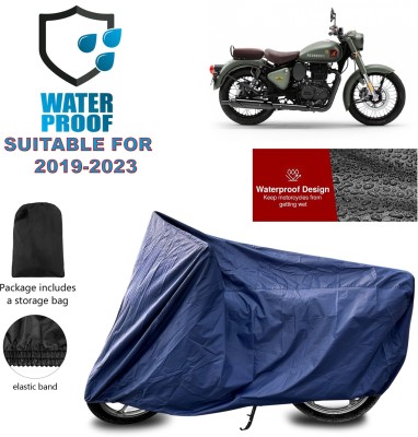 PAGORA Waterproof Two Wheeler Cover for Royal Enfield(Classic 350 Signals, Blue)