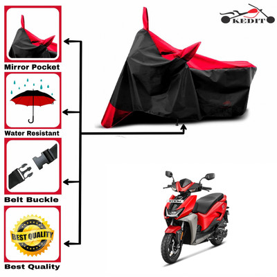 KEDIT Two Wheeler Cover for Hero(Red, Black)