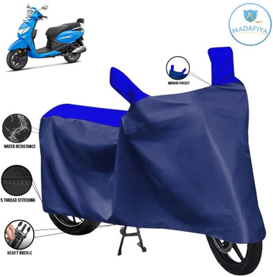 MADAFIYA Waterproof Two Wheeler Cover for Hero(Pleasure Plus, Blue, Multicolor)