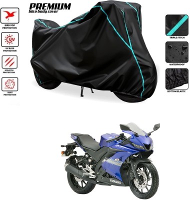 MADAFIYA Waterproof Two Wheeler Cover for Yamaha(R15S, Black, Blue)