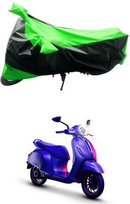 Mdstar Waterproof Two Wheeler Cover for Bajaj(Chetak, Green, Black)