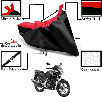 KEDIT Two Wheeler Cover for Hero(CBZ, Red, Black)