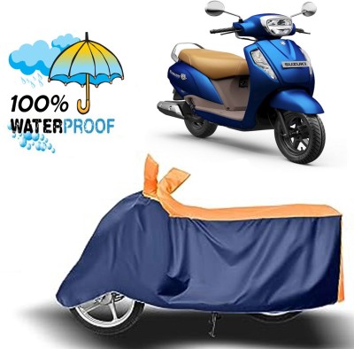 ROYAL AUTO MART Waterproof Two Wheeler Cover for Suzuki(Access 125, Blue, Orange)