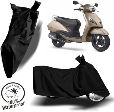 Autoinnovation Waterproof Two Wheeler Cover for TVS(Jupiter 125, Black)