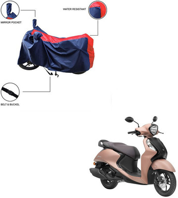 DeepShakshi AUTOMOTIVE Waterproof Two Wheeler Cover for Yamaha(Fascino, Red)