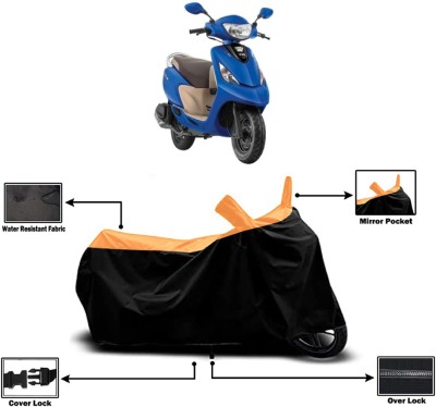 Amexride Two Wheeler Cover for TVS(Scooty Zest 110 BS6, Orange)