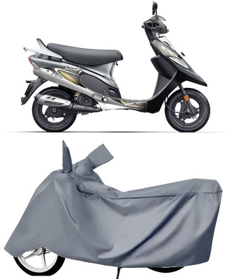 Auto World Waterproof Two Wheeler Cover for TVS(Scooty Pep Plus, Grey)
