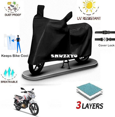 SK AUTO Waterproof Two Wheeler Cover for TVS(Victor, Black)