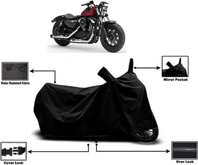 Amexride Two Wheeler Cover for Harley Davidson(Forty Eight, Black)