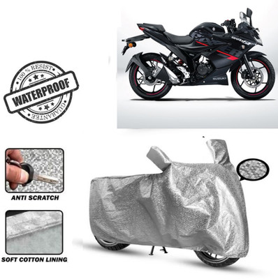 Autoinnovation Waterproof Two Wheeler Cover for Suzuki(Gixxer SF, Silver)