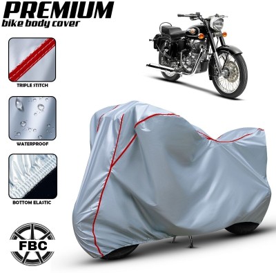 FBC Waterproof Two Wheeler Cover for Royal Enfield(Bullet, Silver, Red)