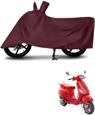 KEDIT Two Wheeler Cover for Vespa(RED 125, Maroon)