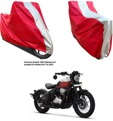 AutoGalaxy Waterproof Two Wheeler Cover for JAWA(42, Silver, Red)