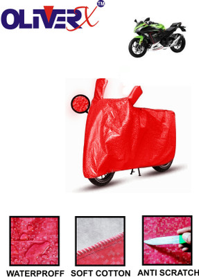 OliverX Waterproof Two Wheeler Cover for Kawasaki(Ninja 300, Red)