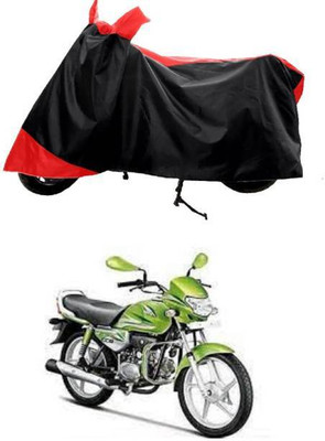 RAAMKM Two Wheeler Cover for Hero(HF Deluxe, Red, Black)