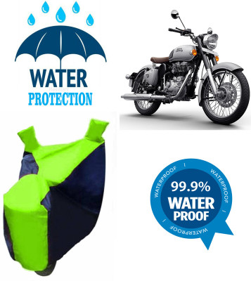 RTS COLLECTIONS Waterproof Two Wheeler Cover for Royal Enfield(Classic Chrome, Multicolor)