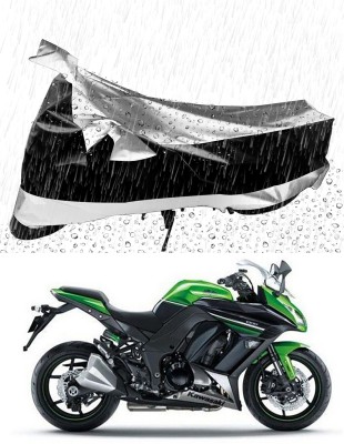 Furious3D Two Wheeler Cover for Kawasaki(Ninja 1000, Silver, Black)