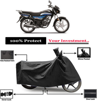 Amexride Two Wheeler Cover for Hero(CD 110 Dream, Black)