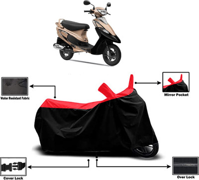 Amexride Two Wheeler Cover for TVS(Pep Plus BS6, Red)