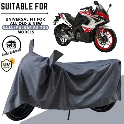 MADAFIYA Waterproof Two Wheeler Cover for Bajaj(Pulsar RS200 BS6, Grey)