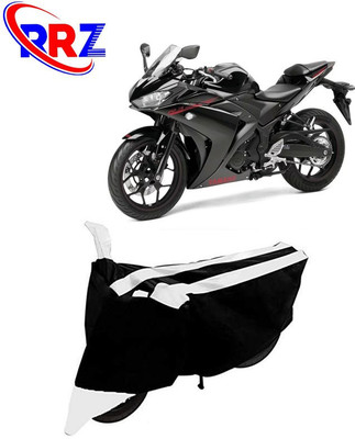 RRZ Waterproof Two Wheeler Cover for Yamaha(YZF R3, Black, White)