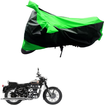 Mdstar Waterproof Two Wheeler Cover for Royal Enfield(Classic 350, Black, Green)