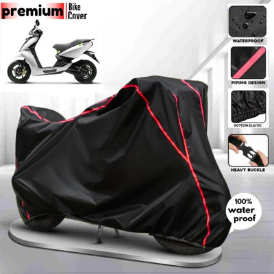 BOTAUTO Waterproof Two Wheeler Cover for Bajaj(450 X, Black, Red)