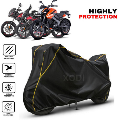 xodi Waterproof Two Wheeler Cover for Bajaj(Pulsar, Black, Yellow)
