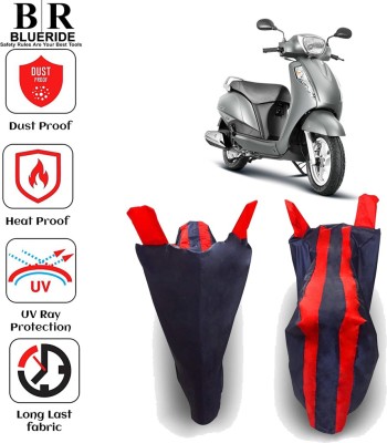 BLUERIDE Two Wheeler Cover for Suzuki(Access 125, Red, Blue)