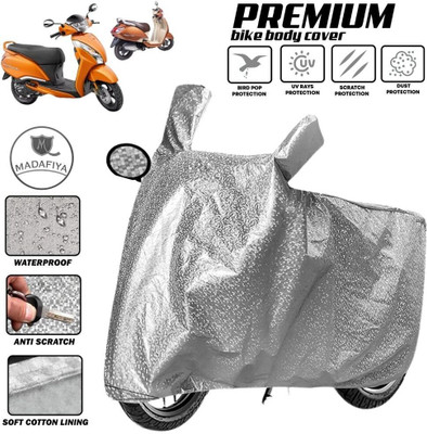 MADAFIYA Two Wheeler Cover for TVS(Jupiter Grande BS6, Silver)