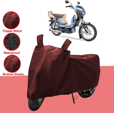 HWSXQAE Two Wheeler Cover for Universal For Bike(XL 100 Comfort, Maroon)