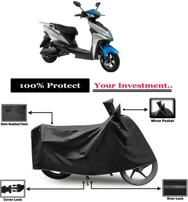 Amexride Two Wheeler Cover for Hero Electric(Fusion, Black)
