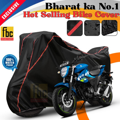 FBC Waterproof Two Wheeler Cover for Suzuki(Gixxer, Black, Red)