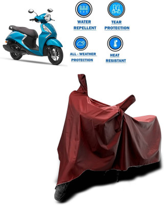 AASHTIK MART Two Wheeler Cover for Yamaha(Fascino 125, Maroon)