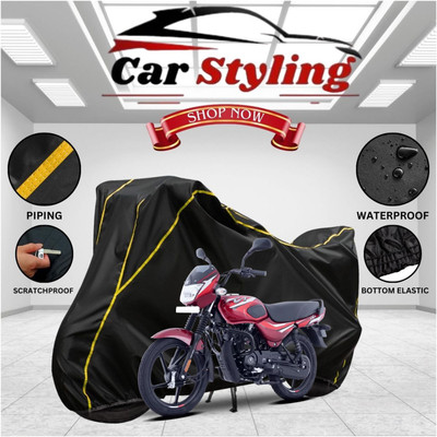 Car Styling Waterproof Two Wheeler Cover for Bajaj(CT100, Black, Yellow)