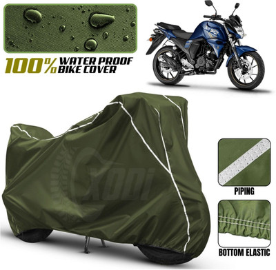 xodi Waterproof Two Wheeler Cover for Yamaha(FZ, Green, White)