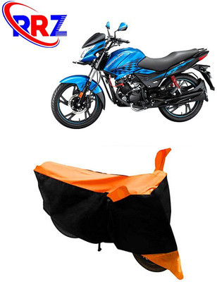 RRZ Waterproof Two Wheeler Cover for Hero(Glamour FI, Black, Orange)