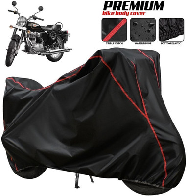 AutoGalaxy Waterproof Two Wheeler Cover for Royal Enfield(Bullet 350 New BS6, Black, Red, Multicolor)
