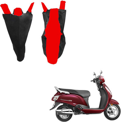 RiderShine Waterproof Two Wheeler Cover for Suzuki(New Access 125, Black, Red)