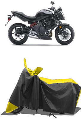 SUGASHRI Waterproof Two Wheeler Cover for Kawasaki(ER 6N, Yellow, Black)