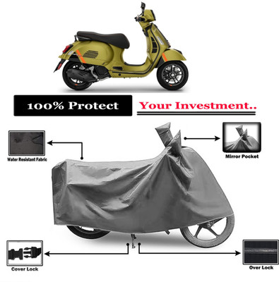 Amexride Two Wheeler Cover for Vespa(GTS Super 125, Grey)