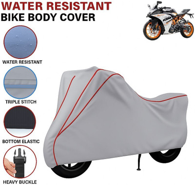 BigFly Waterproof Two Wheeler Cover for KTM(RC 390, Grey, Red)