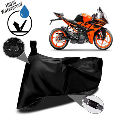 ROYAL AUTO MART Waterproof Two Wheeler Cover for KTM(RC 200, Black)