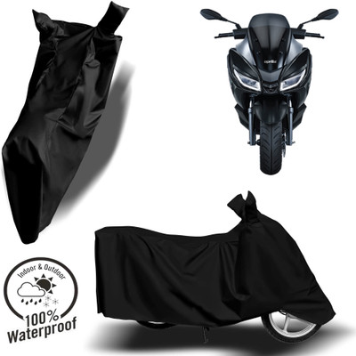 ROYAL AUTO MART Waterproof Two Wheeler Cover for Aprilia(Black)
