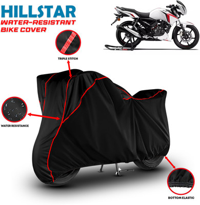 HILLSTAR Waterproof Two Wheeler Cover for TVS(Apache RTR 160, Black, Red)