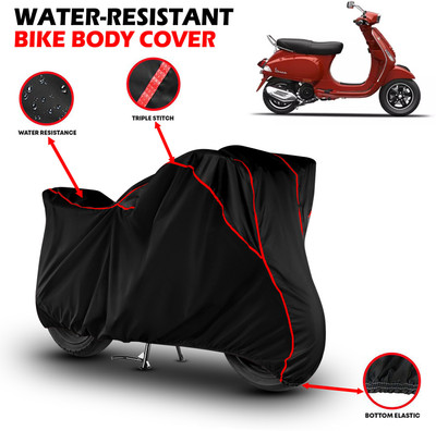 GKG Waterproof Two Wheeler Cover for Vespa(SXL 125 BS6, Black, Red)