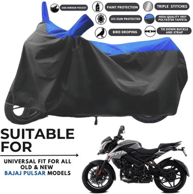 MADAFIYA Two Wheeler Cover for Bajaj(Pulsar NS200, Black, Blue)